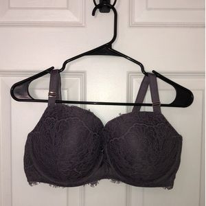 Gray Lacy Dream Angels Lightly Lined Demi Bra